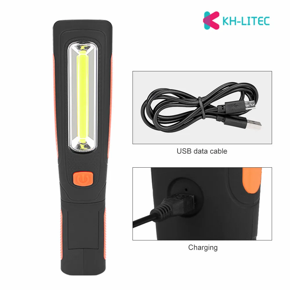 2 Modes COB LED Magnetic Work Light USB Rechargeable Portable Lantern Camping Tent Light Inspection Lamp For Camping Climbing