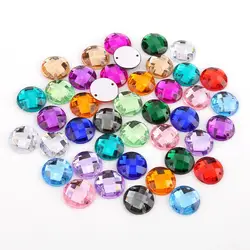 TPSMOC 8mm/10mm/12mm/15 millimetri Rotonda Acrilico Rhinestone della Parte Posteriore Piana 2 Fori da cucire perline di cristallo Per Il FAI DA TE Abito Da Sposa Scarpe Borse