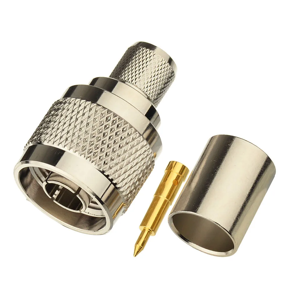 Eightwood Eightwood High Precision 50 Ohm N Plug Male RF Coaxial Connector Straight Crimp forAntenna,Satellite System,WLAN,Bases