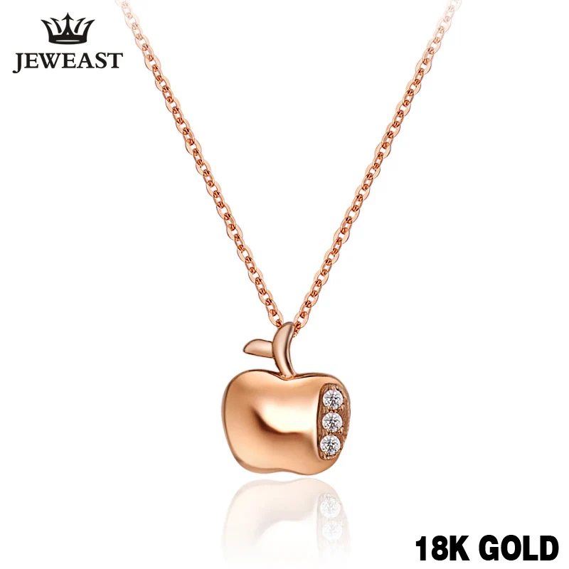 18K Gold Diamond necklace Pendant girl Chain charm Birthday Gift natural real solid discount trendy party good drop shipping