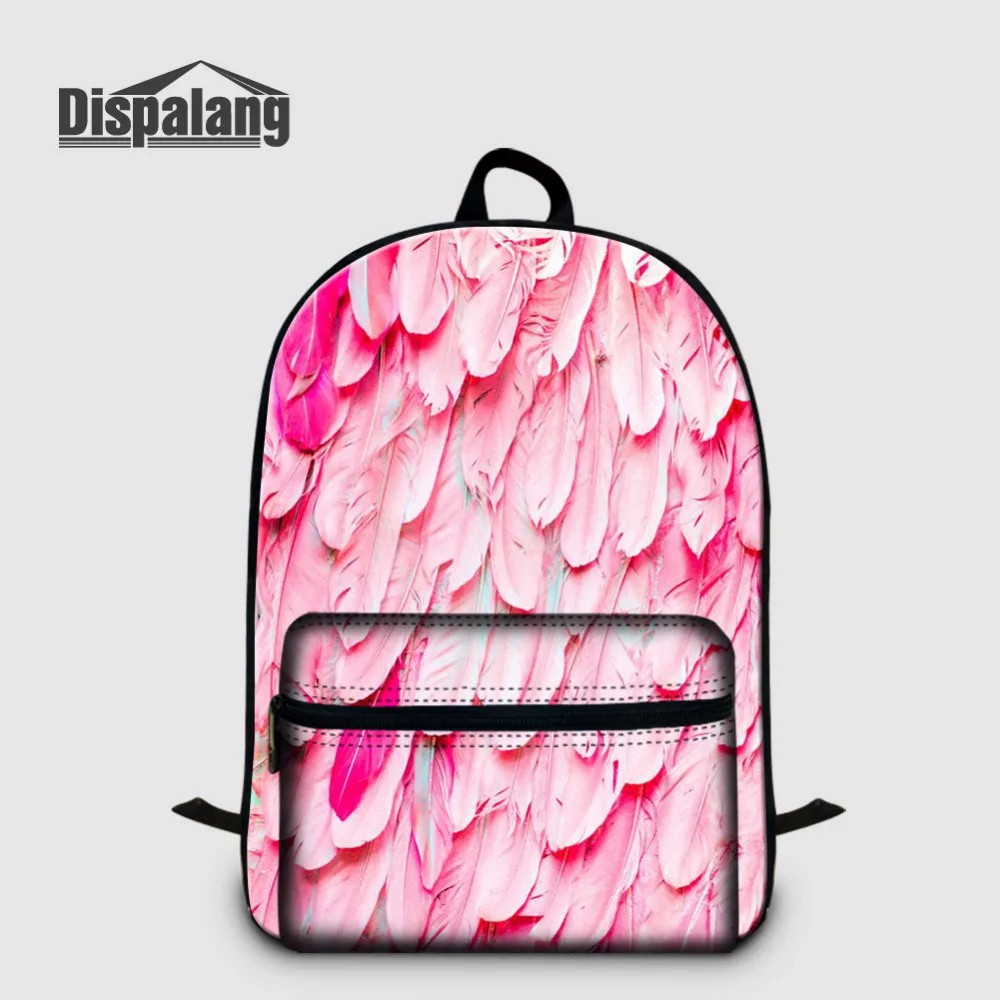 

Dispalang Women Laptop Backpack Feather Animal Print Large School Bag Casual Travel Multi-functional Laptop Shoulder Bag Mochila