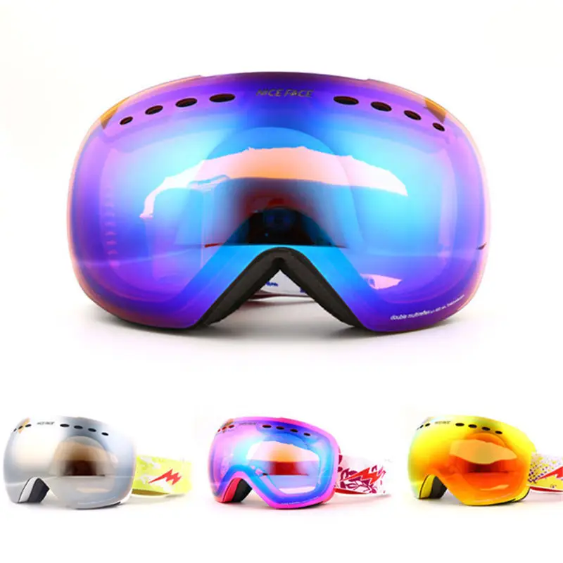 Genuine Double Anti-Fog Skiing Goggles for Men and Women, UV Graced, Spherical Snowboarding Eyewear, Snow Glasses Large Mirror