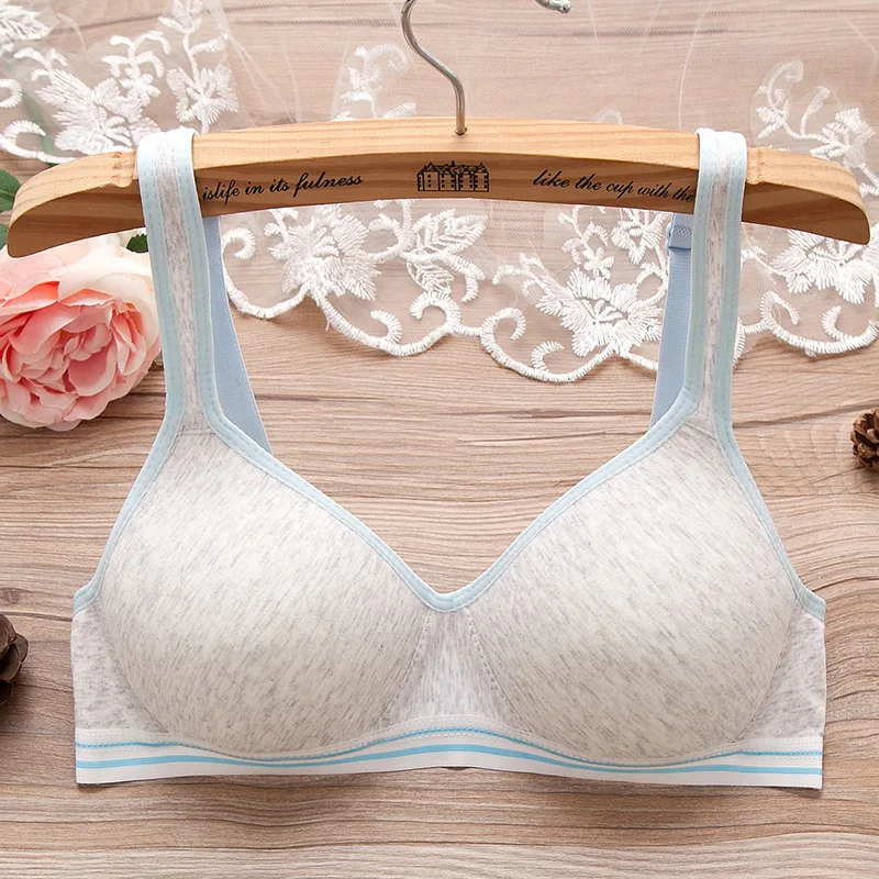 Student Young Girls First Wireless Training Bra Teenage Girl Underwear Teen Children Thin Cup Bra 12-18Y Youth Small Breast Bra