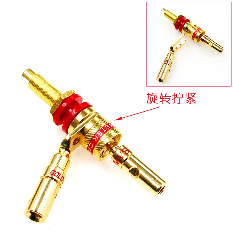 Hifi audio 4mm Banana Socket Gold Plated Binding Post Nut Banana Plug Jack Connector