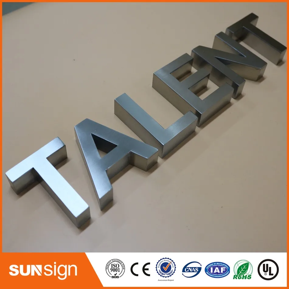 Super quality shop sign type 3d stainless steel letters