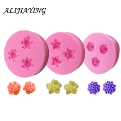 DIY Mini Roses Flower Soft Silicone Mold Fondant Sugarcraft chrysanthemum Cake Decorating Tools  D0212