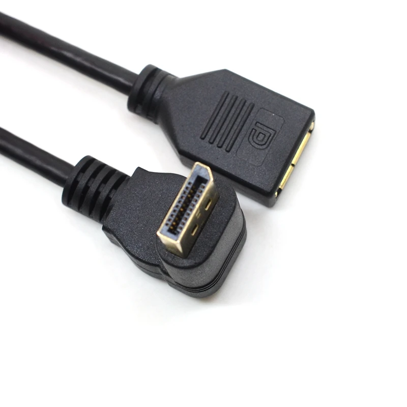 Удлинительный кабель DisplayPort DP DisplayPort под углом 90 градусов вверх, вниз, левый и правый угол, удлинительный кабель для CRT LCD-проекторов 30 см