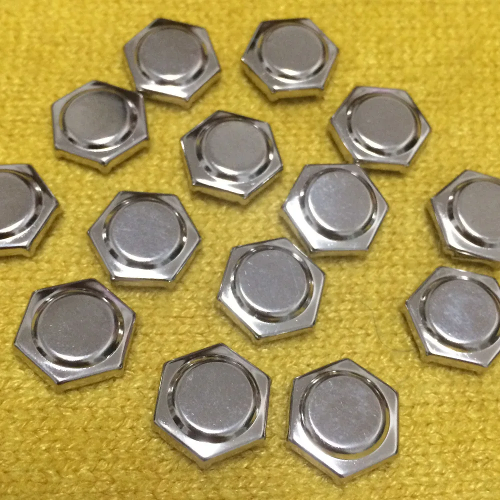 100PCS 14MM Silver Hexagon Studs Punk Spike Studs Spots Fashion Rivet DIY Bags Belt Shoes Wallet Craft Fit For DIY Shipping Free