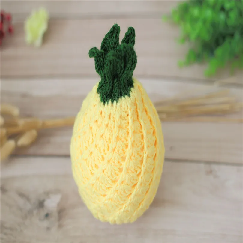 Pineapple Bonnet Knitted Fruit Hat Crochet Newborn Animal Hat Photo Prop Baby Photography Props On Sale Infant Prop Bonnet