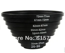 49-52mm 52-55mm 55-58mm 58-62mm 62-67mm 67-72mm 72-77mm 77-82mm Metal Step Up Rings Lens Adapter Filter Set