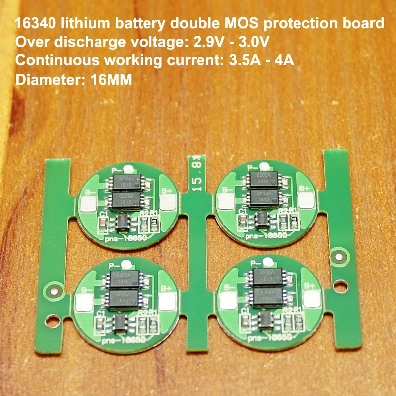 

10pcs Single series power protection board 6A current 16340 lithium battery precision IC G3JK double MOS protection board 4.2V