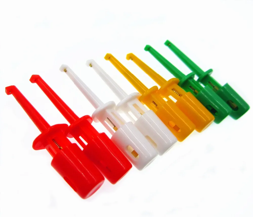 10PCS 1.7'' Multimeter Lead Wire Kit Test Hook Clip Grabbers Test Probe SMT / SMD IC D20 Cable Welding