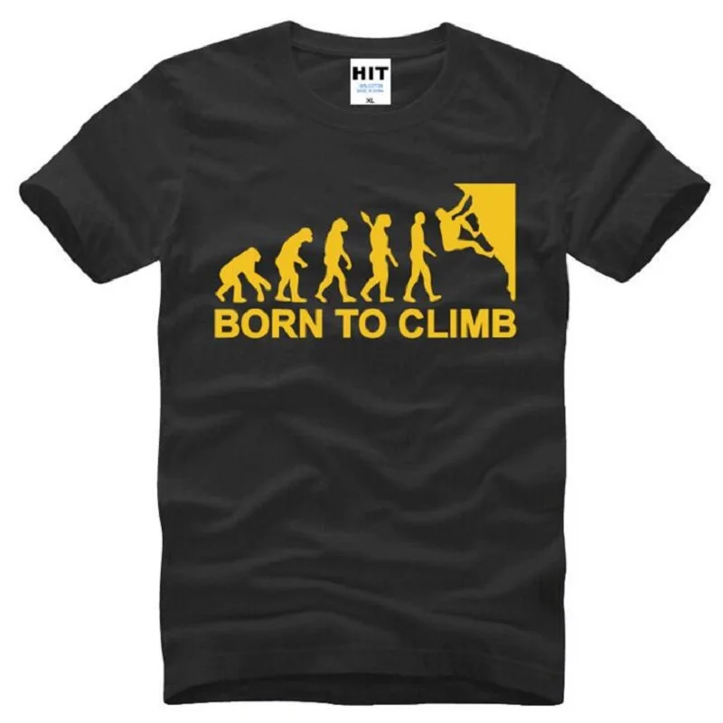 Born To Climb Evolution T Shirts Men Short Sleeve O Neck Cotton Men's T-Shirt Summer Fitness T Shirt For Men Camisetas Hombre