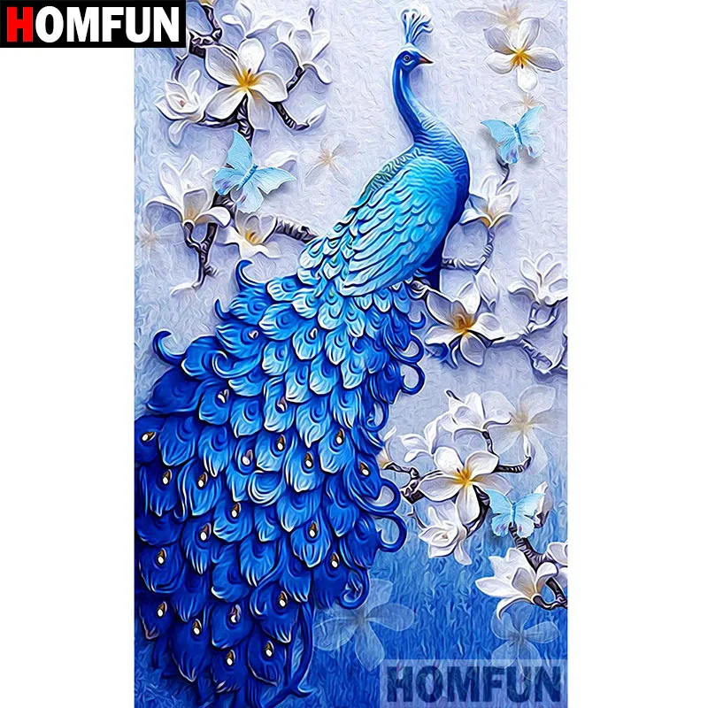 HOMFUN Pieno Quadrato/Rotondo Trapano 5D Pittura Diamante FAI DA TE \