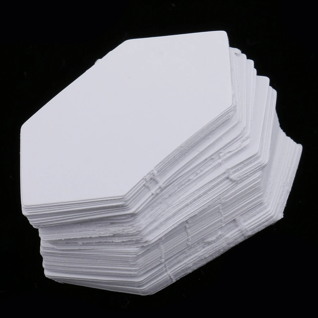 200Pcs Hexagon English Paper Piecing Quilting Templates White 26mm 42mm For Patchwork Crafts