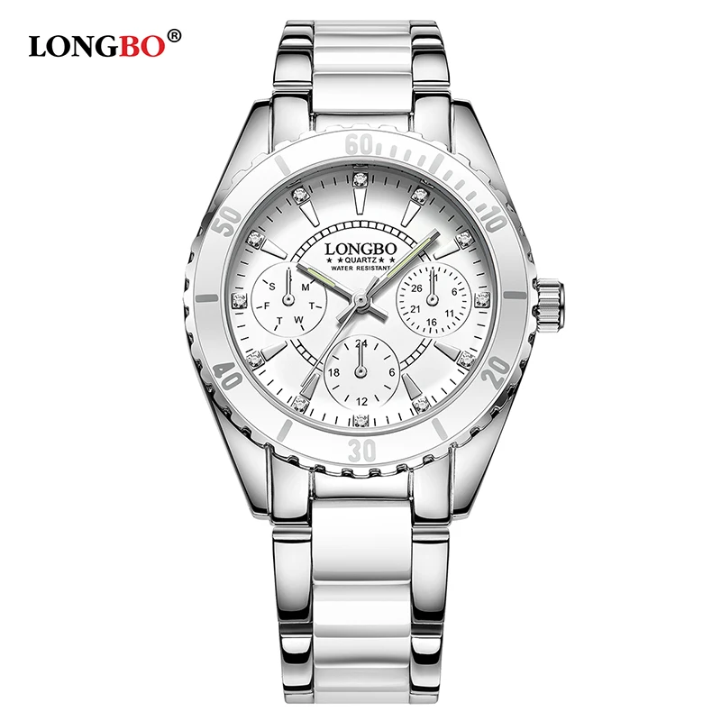 2018 Fashion LONGBO Brand Watch Women Luxury Ceramic And Alloy Bracelet Analog Wristwatch Relogio Feminino Montre Relogio Clocks