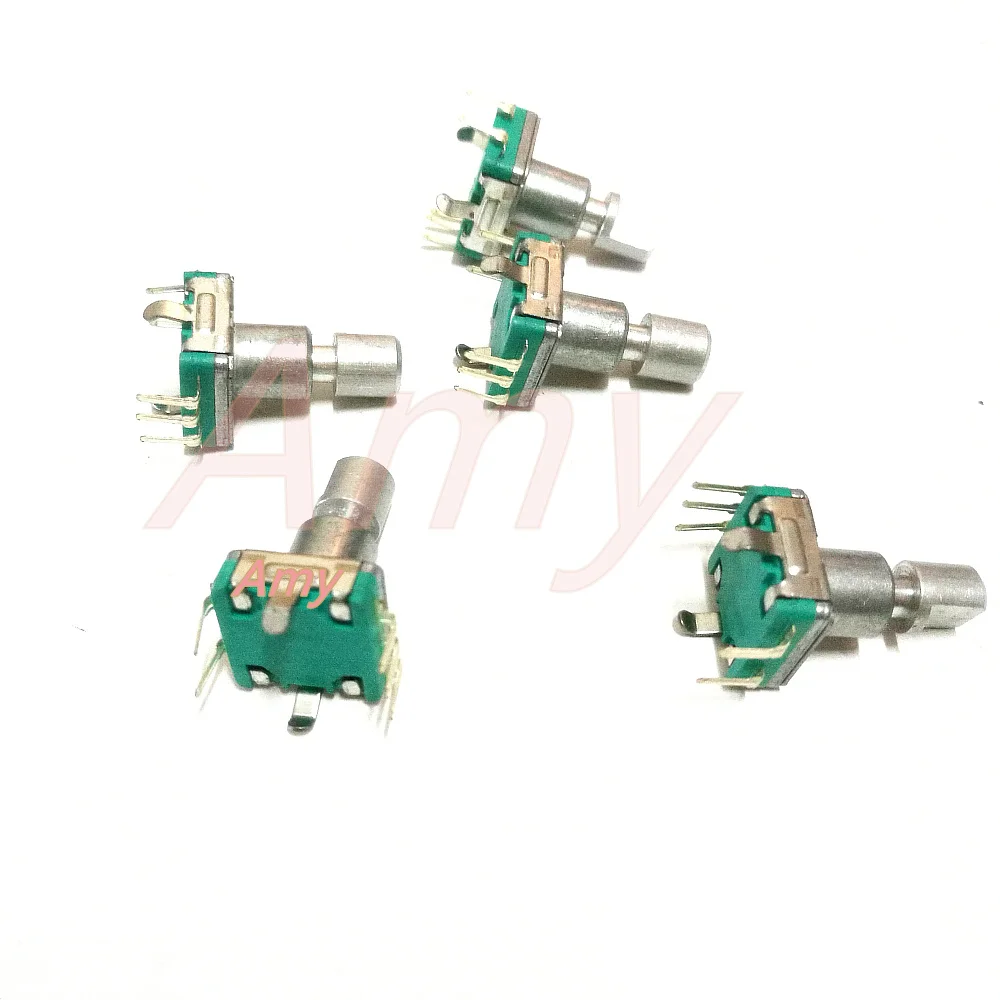 50pcs/lot  EC11 type encoder with switch 30 positioning 15 pulse shaft length 15MM vehicle volume potentiometer