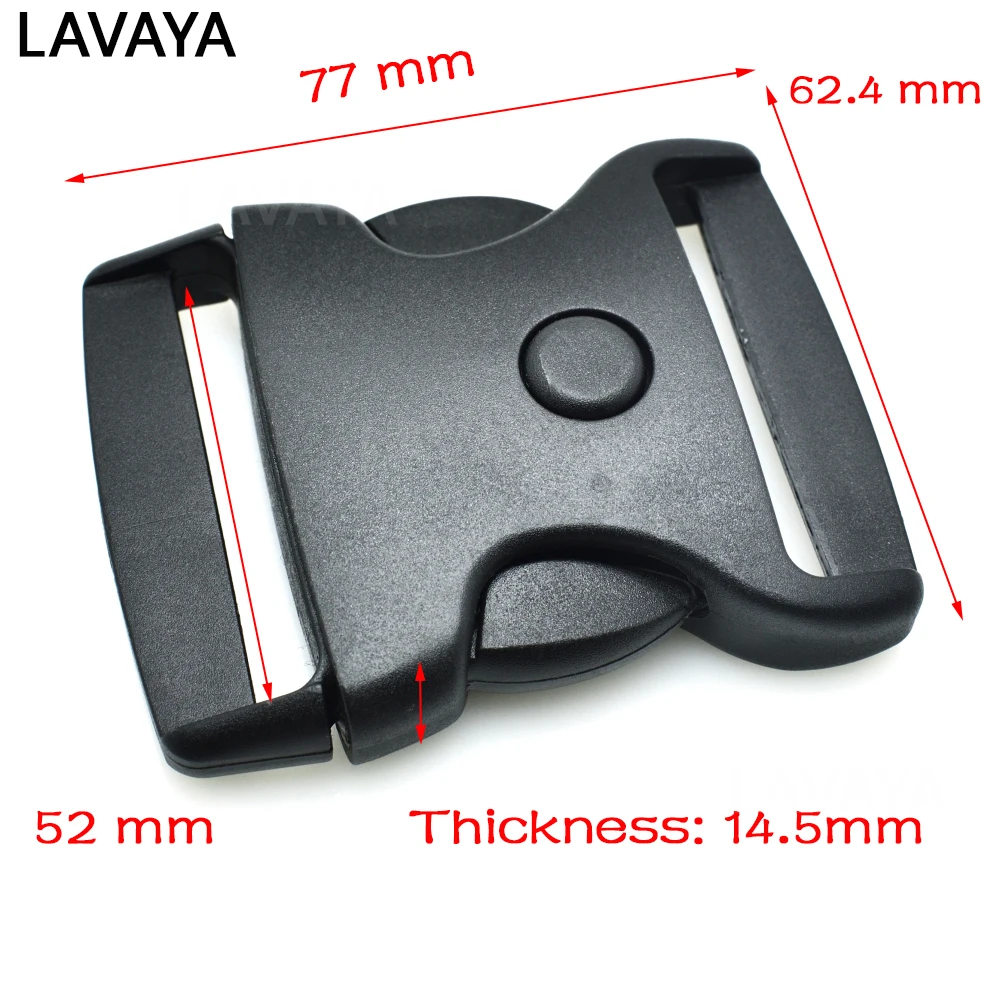 1pcs Webbing 51mm Button switch Plastic Side Curved Release Buckle For Backpack Luggage Straps Black