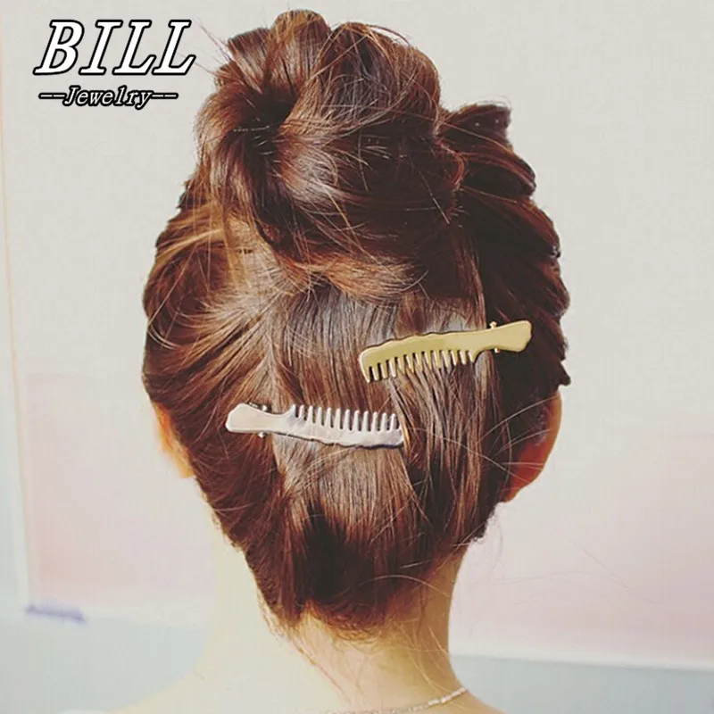 New Fashion Metal Hair Clips for Women Comb Shape Hair Barrette Stick Hairpin Hair Styling Accessories For Women Girls Women
