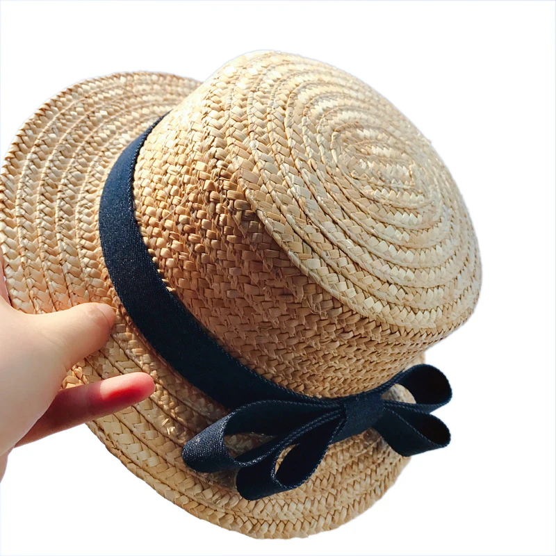 Summer Children Princess Sun Straw Hats Kids Baby Girls Fashion Bow Straw  Beach Cap Sun Hat Mom and Kid Parent-child Hat