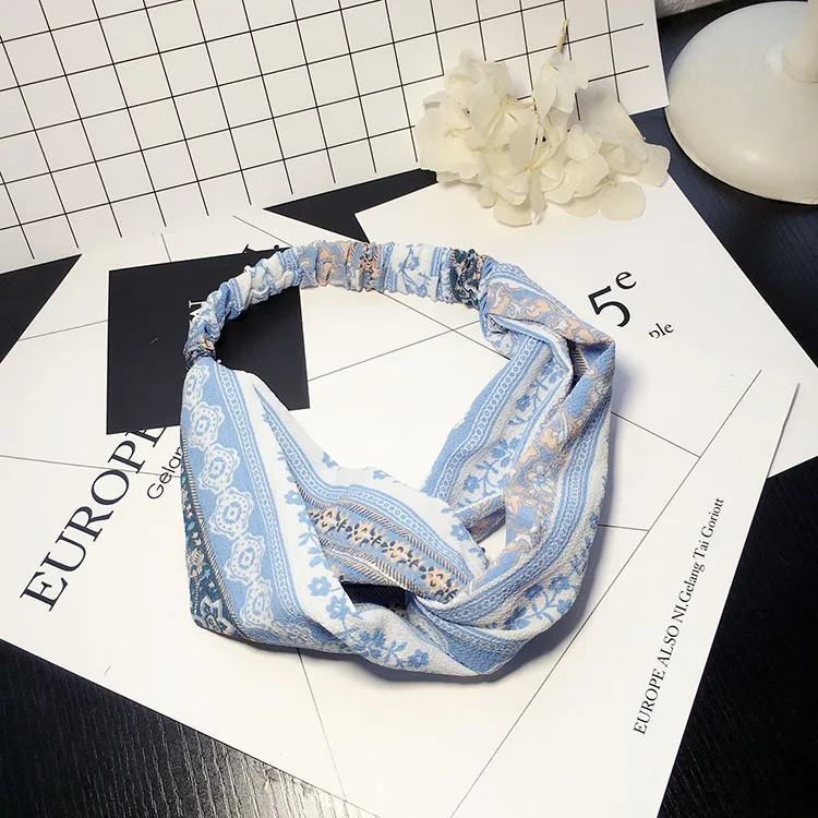 

Lady Fashion Striped Flower Elastic Hair Band Women Girls Plaid Knotted Turban Cloth Hairband Twisted Headbands Hair Accessories