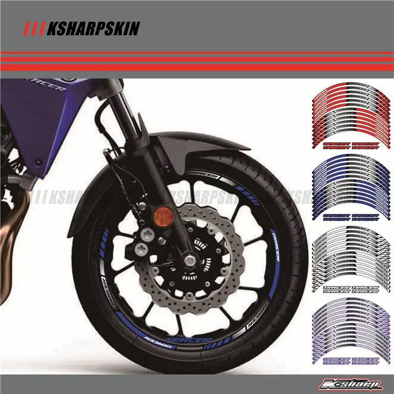 

12 X Thick Edge Outer Rim Sticker Stripe Wheel Decals FIT YAMAHA TRACER 700 900 850 MT07 MT09 MT-07 MT-09