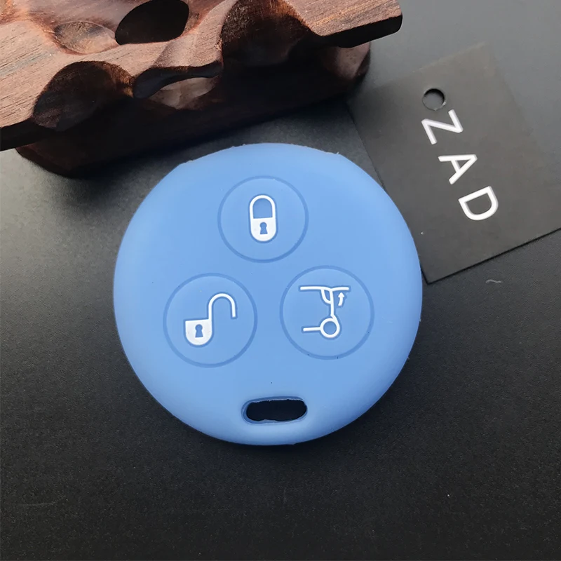 ZAD Silicone car key cover case fits for benz Smart MERCEDES City   Fortwo Roadster 3button remote key protector car accessory