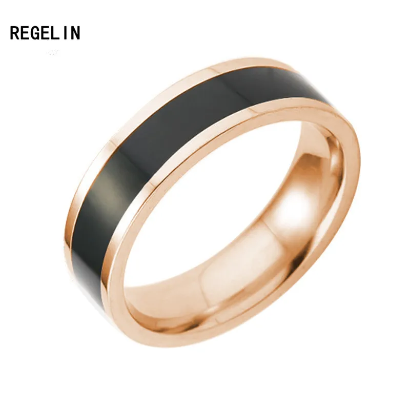 REGELIN 2017 black and white ceramic 316L Stainless Steel finger rings for women/men wholesale