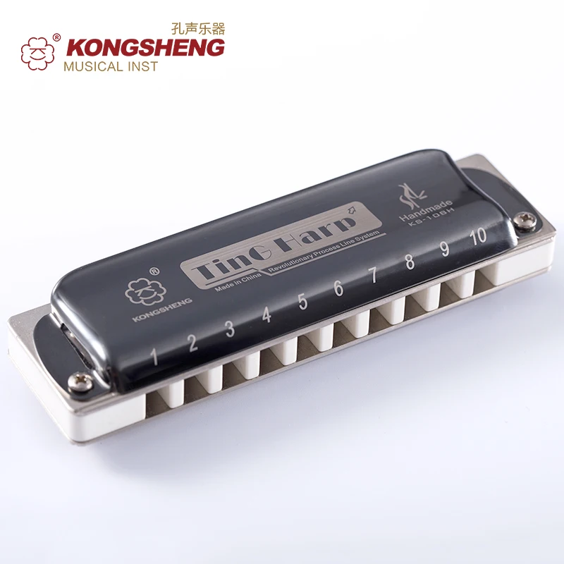 KONGSHENG KS-10BH Tingharp Diatonic Harmonica White Comb Major and Paddy Richter Tuning