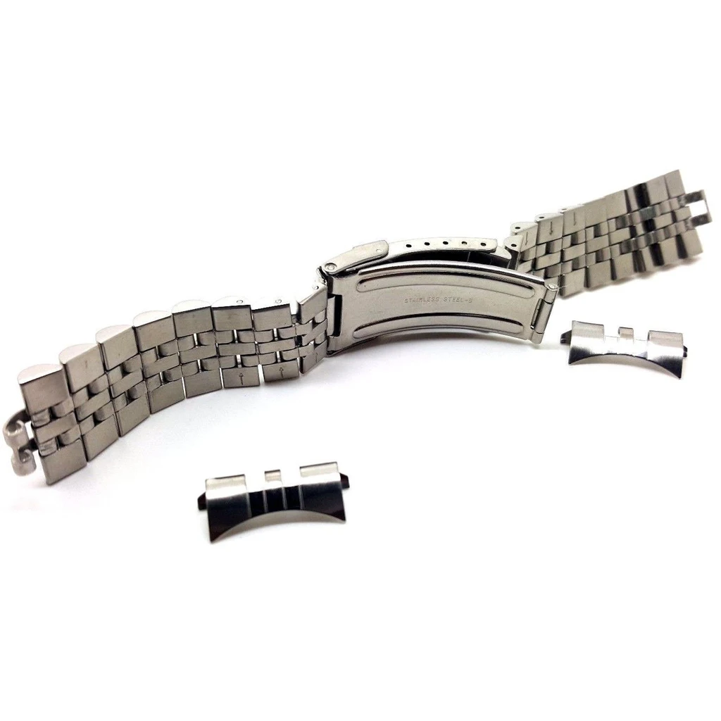 2 Pieces Premium Stainless Steel Watch Strap Link Curved End Repair 19mm/20mm/21mm/22mm/23mm/24mm