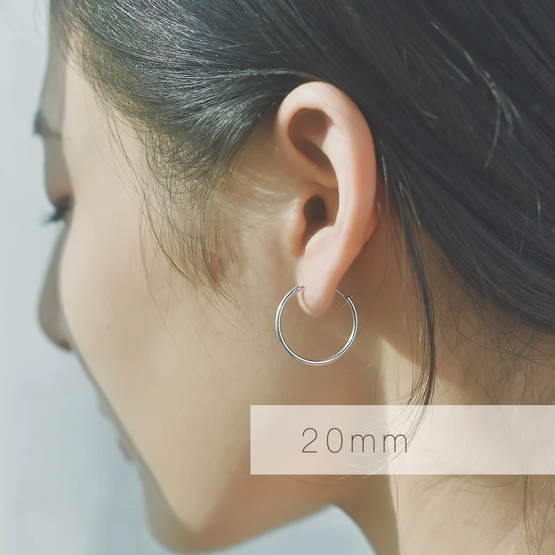 2020 New 925 Sterling Silver Small Hoops Earrings For Women Men Round Circle geometric simple Wedding Earrings fashion Jewelry