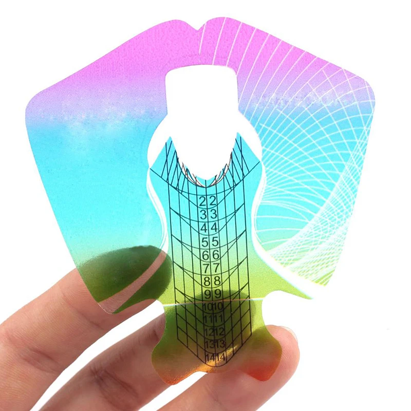 Finger Angel 50/100/500PCS Nail Forms Plastic Rainbow Fish Shape Nail Art Extension Tips Tool Manicure Gel UV Nails Guide Forms - Image 6