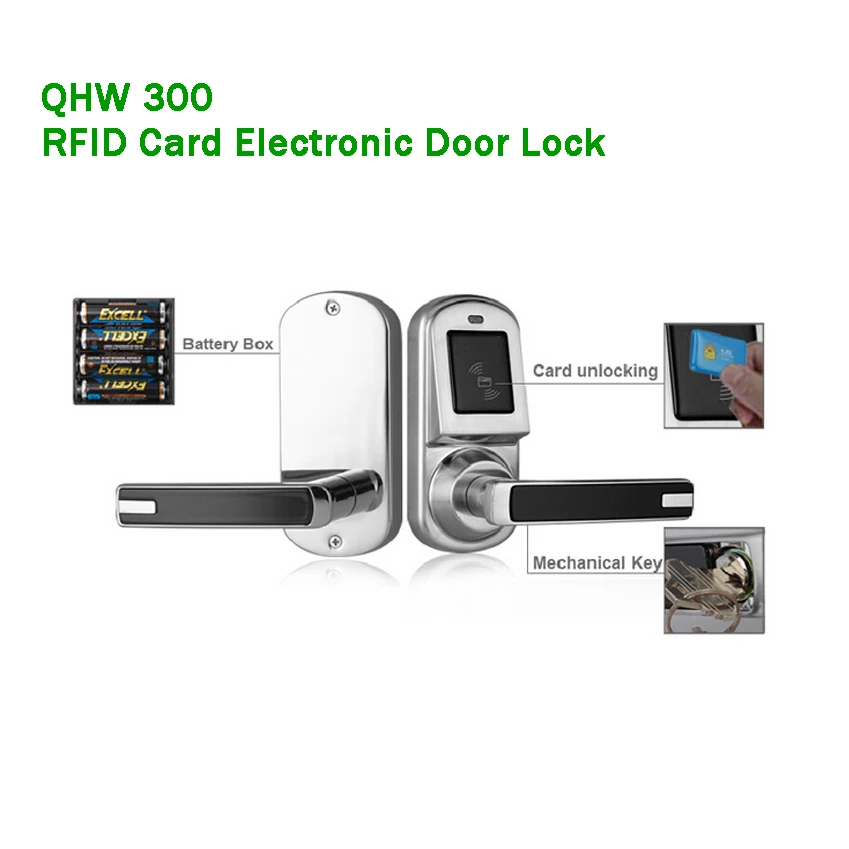 Smart Electronic Lock Mechanical Key IC Card Replace knob lock Electric Door Lock Handle Home Apartment Lock Hotel RFID Lock