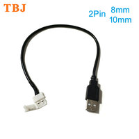 30CM 2Pin 8mm /10mm USB Cable to LED Strip Connector Free Welding LED Connector for DC5V 5050 2538 LED Strip Light