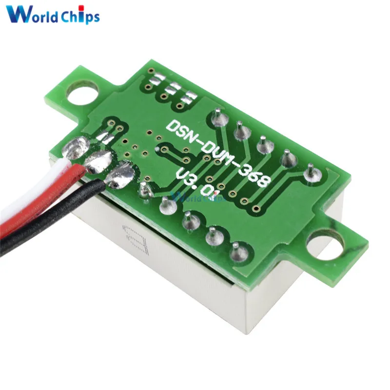 0.36 inch 3 Wires DC 0-30V Green LED Panel Voltage Meter 3-Digital Display Voltmeter Freee Shipping