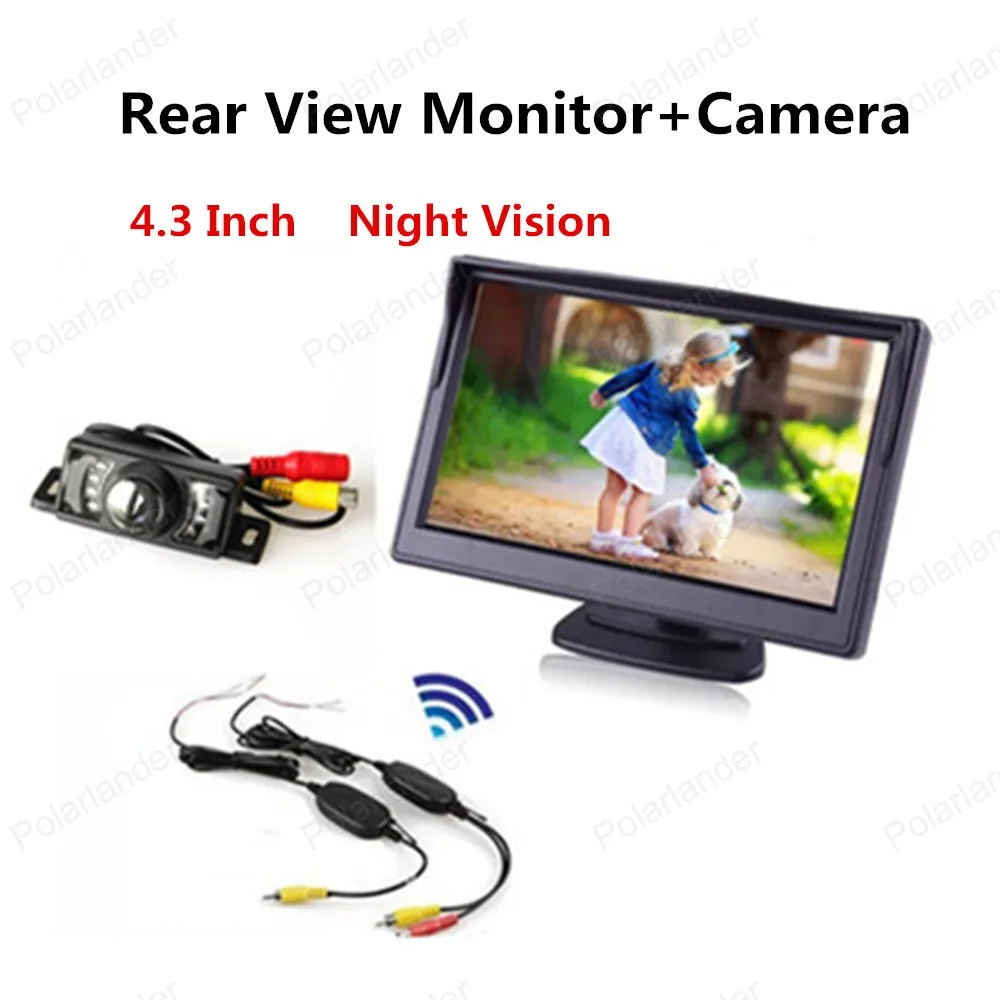 hot sell TFT LCD Rear View Monitor 4.3 Inch + 170 Degree 7 IR Night Vision Camera+Video Transmitter & Receiver Kit