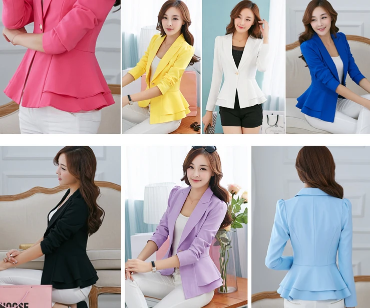 Single Button Blazer for Women, Lapel Coat, Fashionable Suit, Foldable Blazer, Lapel Coat, Candy Color, Vogue Jackets, SS197