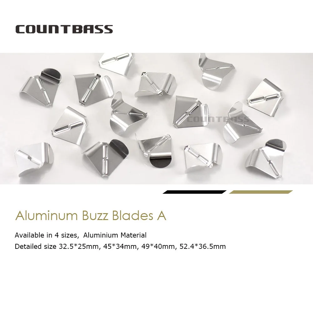 Countbass 50pcs Buzzer Spinner Blades, Aluminium Delta blades for Buzzbaits Surface Fishing Lures Tackle Craft Lure Components