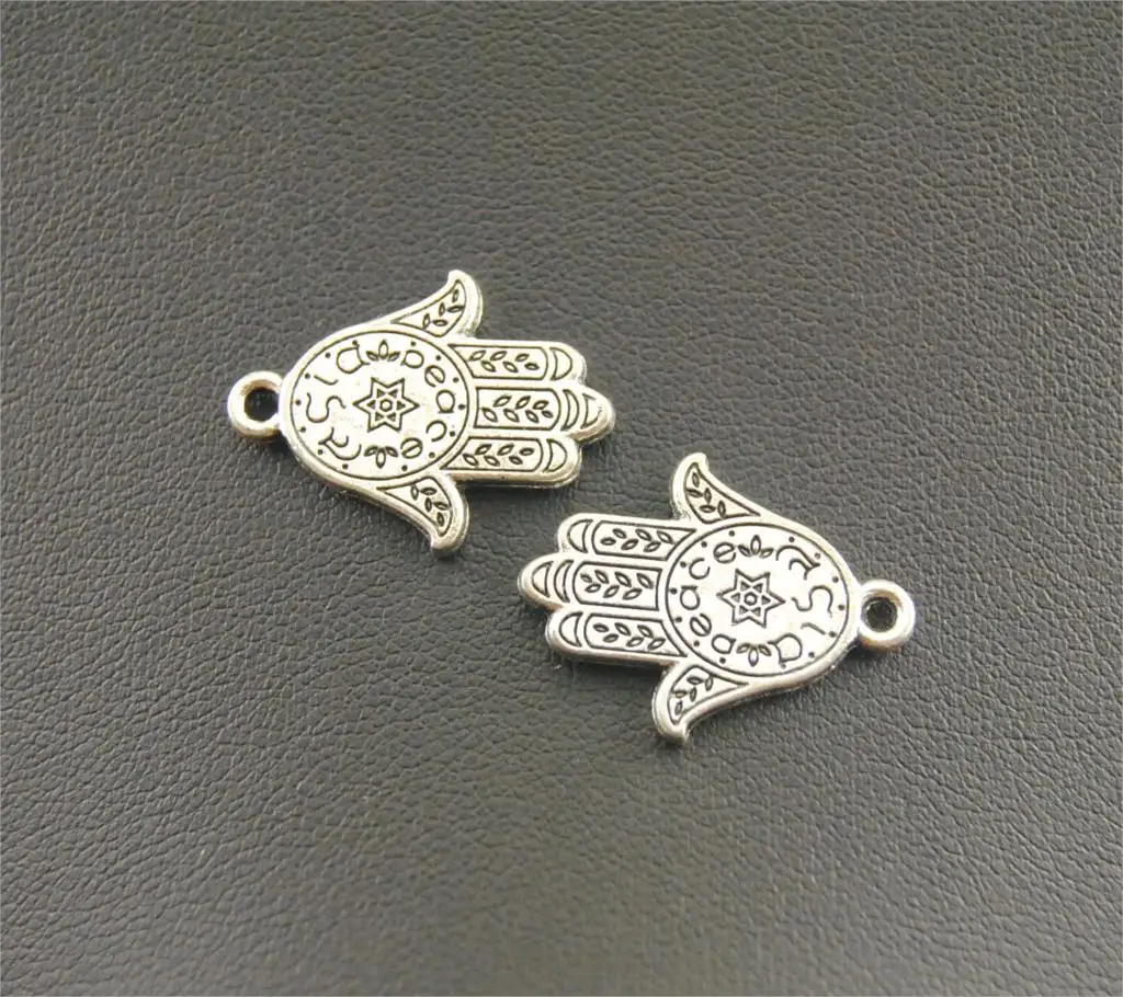 10pcs  Silver Color Hand of Fatima Charms Pendants For Jewelry Making DIY Handmade Craft  A937