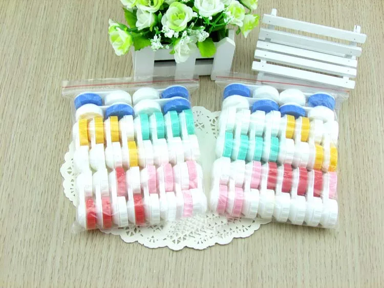 20pcs/lot Simple Contact Lens Case Eyewear Accessories Cute Travel Box Container For Lenses Random Color Wholesale