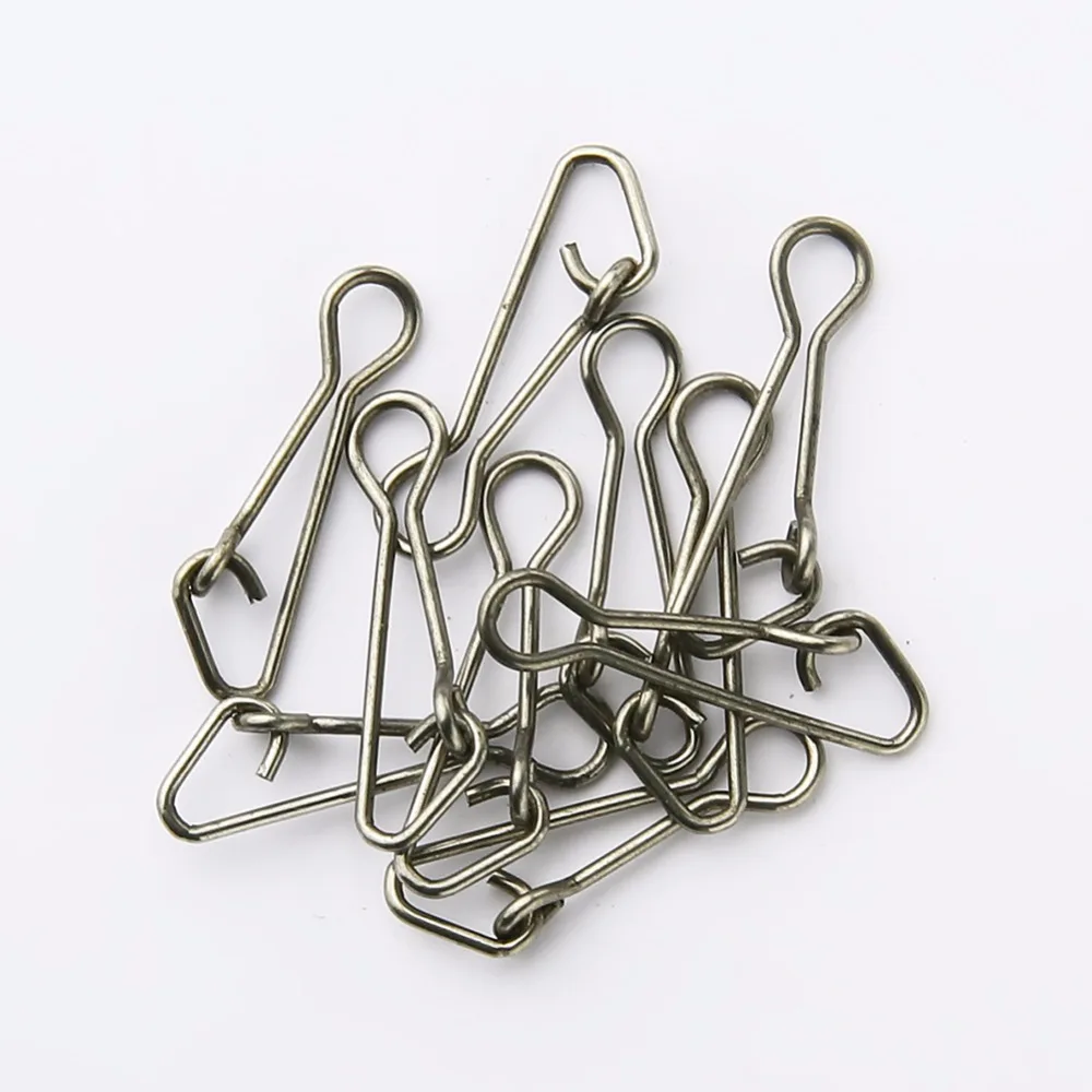 50 adet/kutu paslanmaz çelik balıkçılık kanca Snaps balıkçılık kanca hattı konektörü deniz okyanus döner Rolling yapış balıkçılık aracı