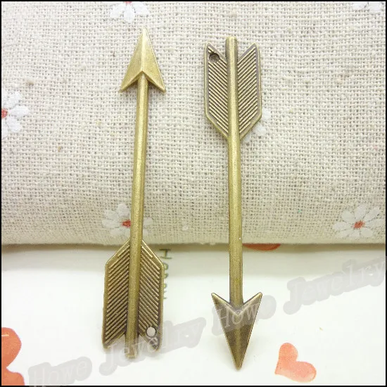 Wholesale 32 pcs Vintage Charms Arrow Pendant Antique bronze Fit Bracelets Necklace DIY Metal Jewelry Making