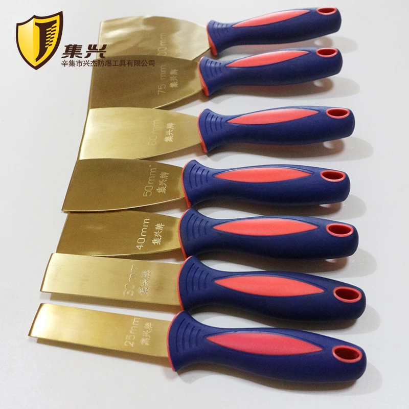 Brass Putty Knife with rubber handles,Explosion-proof tools,Thickness 2 mm