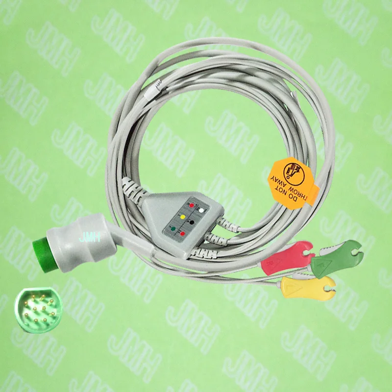 

Compatible with 10pin Siemens ECG Machine the one-piece 3 lead cable and clip leadwire,IEC or AHA.