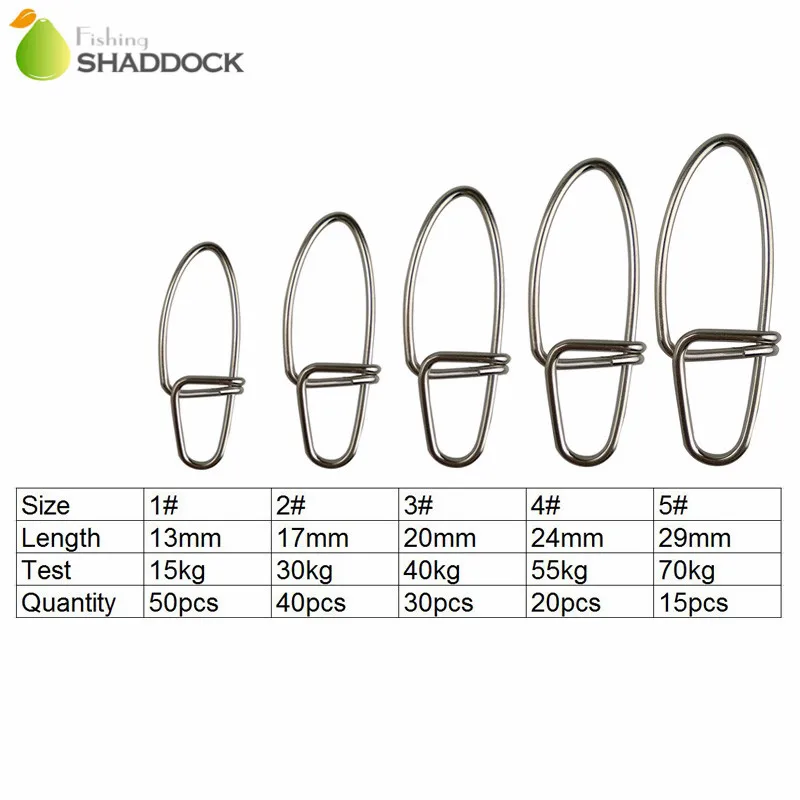 Shaddock Fishing 155pcs/set Fishing Insurance Snaps Pin Connector Stainless Steel Fishing Hook Snap Clips Connector Set With Box