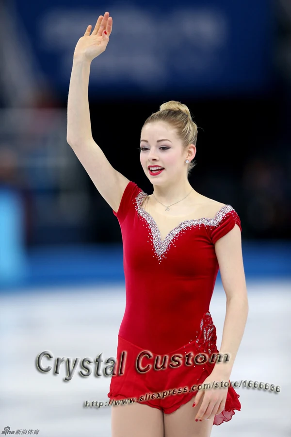 2016 Child Figure Skating Dresses With Spandex New Brand Vogue Figure Skating Competition Dress For Girls DR3011