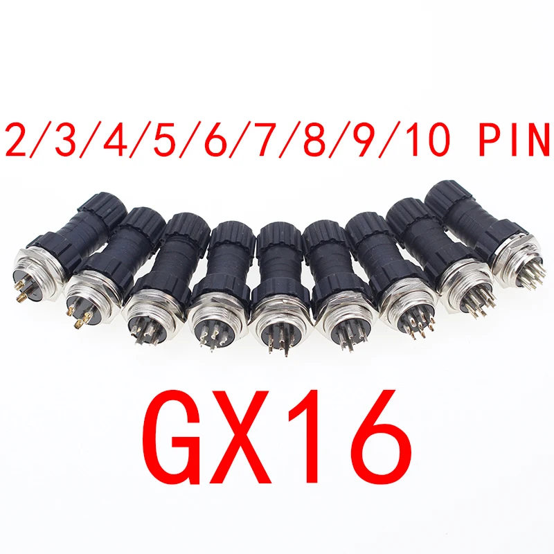 1set GX16 2/3/4/5/6/7/8/9/10 Pin aviation connector M16 waterproof male&female plug and socket IP65