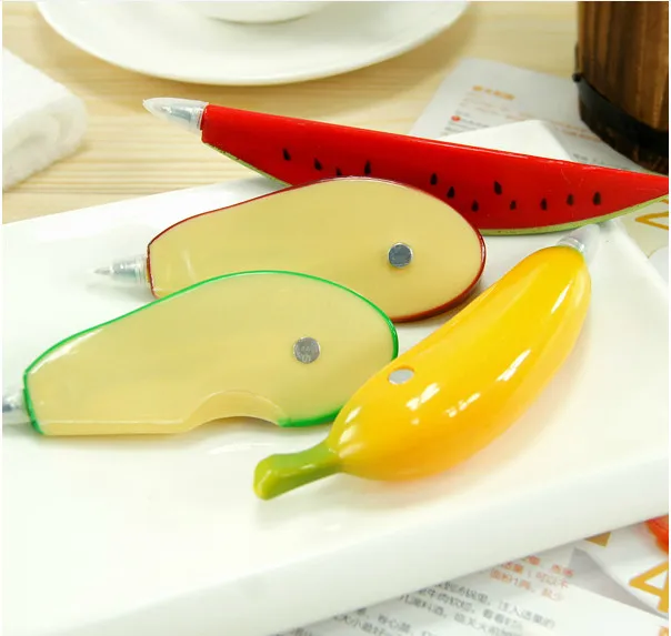 17pcs different shape farm Fruits and vegetables creative stationery lovely lifelike cartoon cute ballpoint pen with magnet