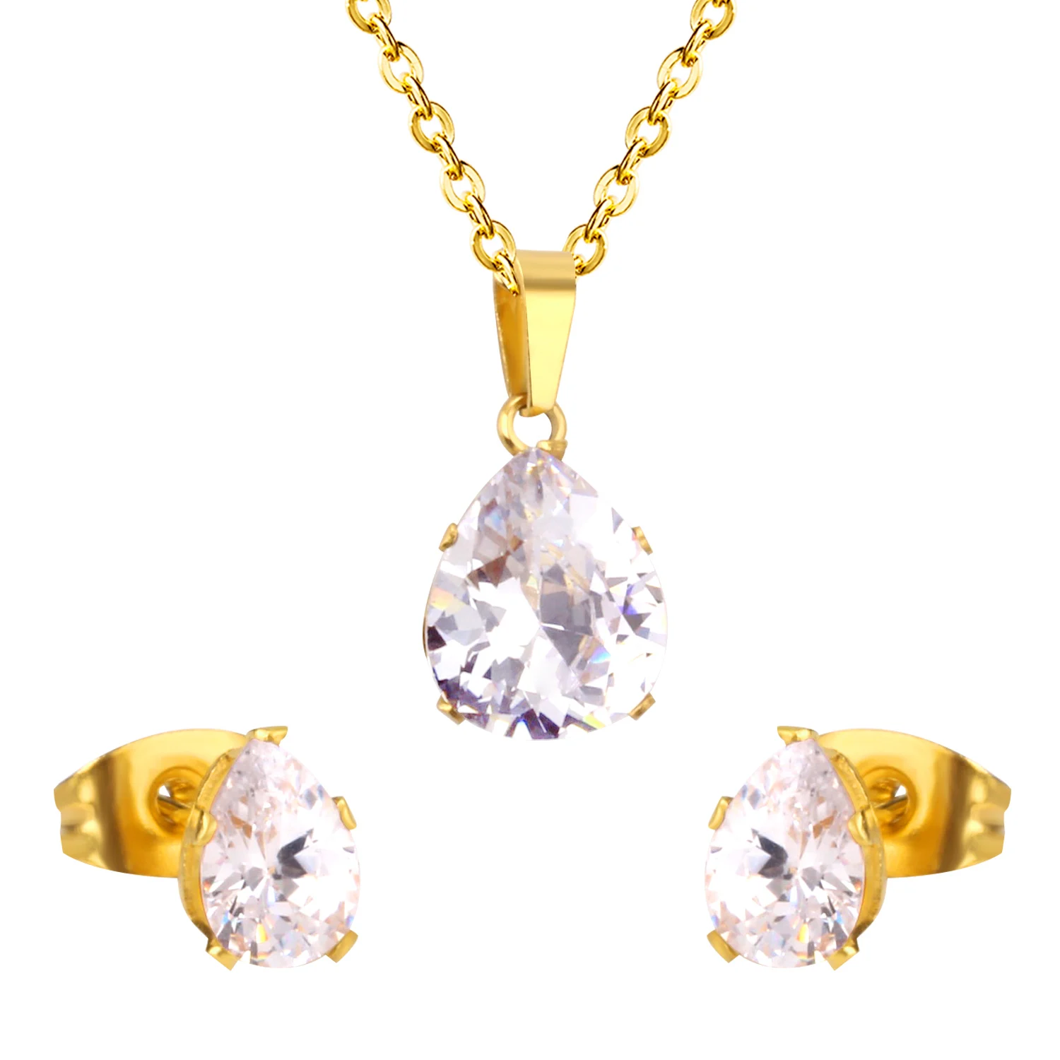 LUXUKISSKIDS 보석 크리스탈 신부 웨딩 보석 세트 귀걸이 목걸이 세트 여성 패션 보석 세트 비쥬 팜므