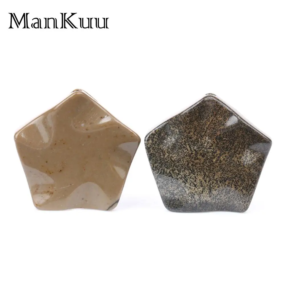 

Mankuu 25mm Irregular Pentagram Agates Beads Dark Coffee Color Star Shape Natural Gem Stone Beads For Jewelry Making 20pcs/Lot